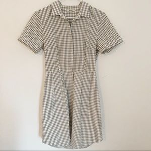Madewell black open-back shirtdress in grid print